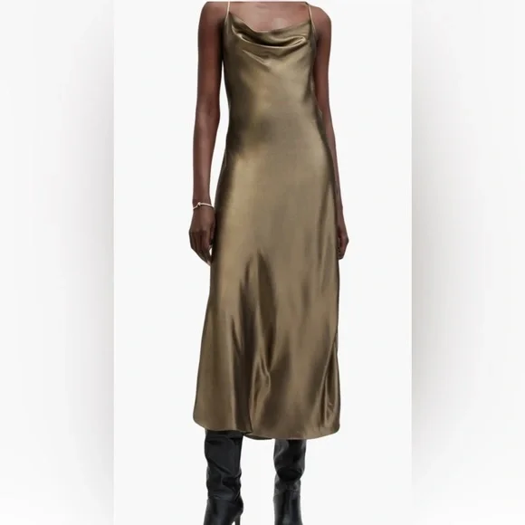 allsaints hadley metallic dress ALLSAINTS Hadley Metallic Dress in Silver